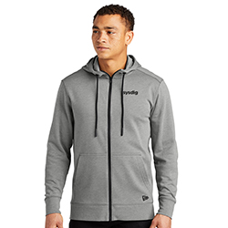 NEW ERA® LIGHT GREY FLEECE FULL ZIP HOODIE